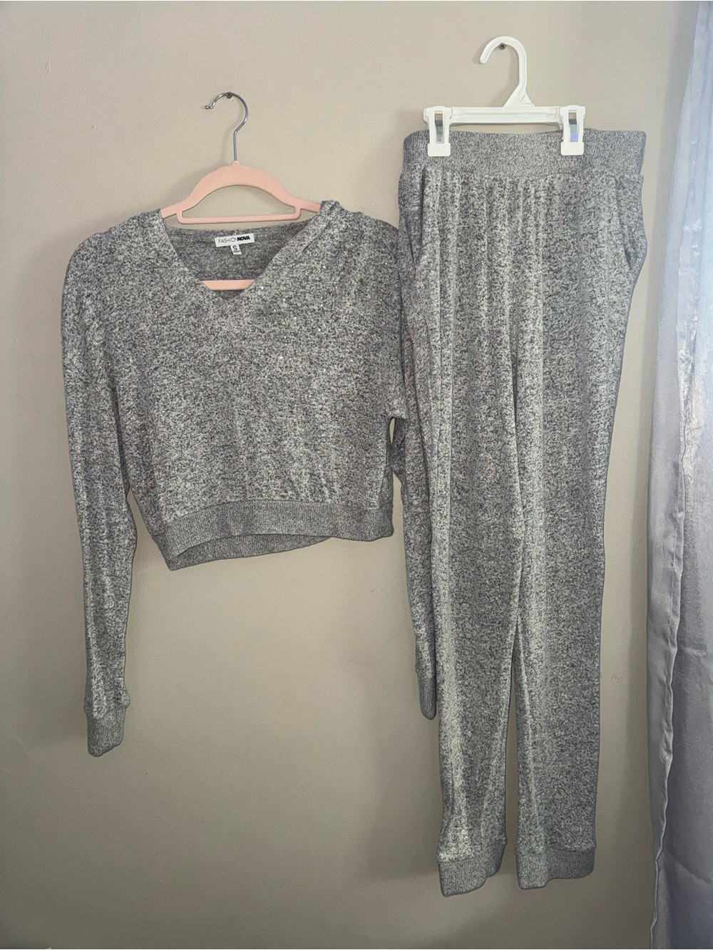 Fashion Nova Gray Cozy Knit Jumpsuit Set